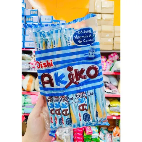Bánh que akiko Oishi vị sữa hoăc cafe moka