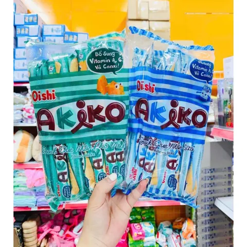 Bánh que akiko Oishi vị sữa hoăc cafe moka
