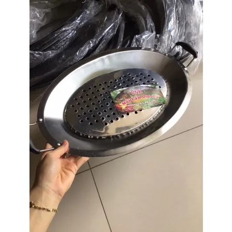Khay lẩu cá chép om dưa - nồi lẩu om cá inox cao cấp 56cm x 30cm