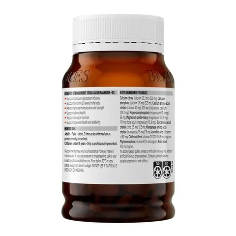 Blackmores Total Calcium and Magnesium + D3 - Hỗ trợ hấp thu canxi vào xương phòng ngừa loãng xương thoái hóa xương khớp chính hãng Úc