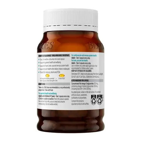 Blackmores Omega Mini Double Concentrate -  Hỗ trợ tim mạch tăng tuần hoàn máu giảm nguy cơ xơ vữa động mạch và hình thành cục máu đông chính hãng Úc