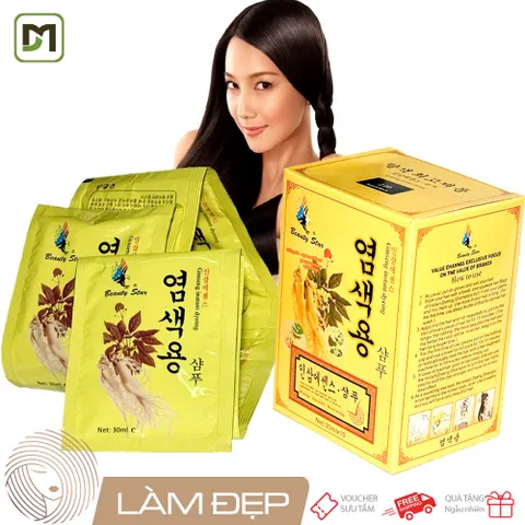Gội đen tóc phủ bạc nhân sâm hộp 10 gói chính hãng 860925