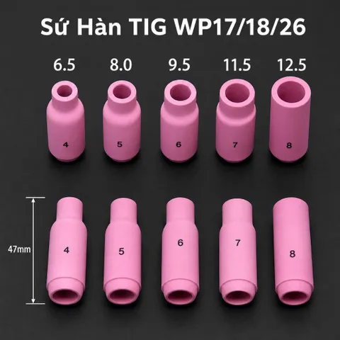 Sứ Hàn TIG Số 4, 5, 6, 7, 8 - Phụ Kiện Máy Hàn TIG WP17/18/26