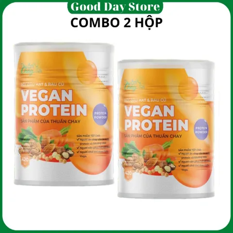 COMBO 2 HỘP Bột Vegan Protein Thuần Chay Từ Đậu Hạt Rau Củ ,Không Đậu Nành