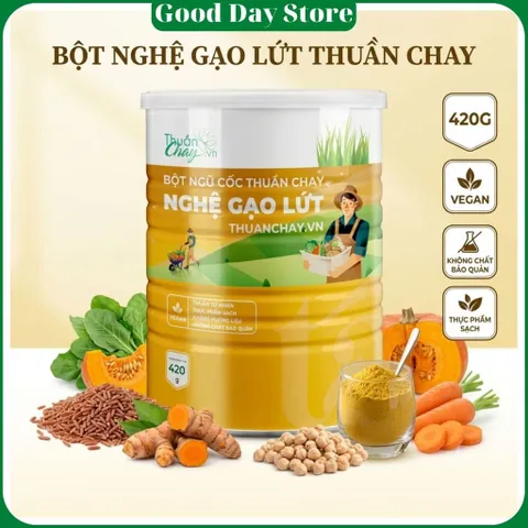 Bột Nghệ Gạo Lứt 420gram - Bột Ngũ Cốc Đậu Hạt Rau Củ Thuần Chay
