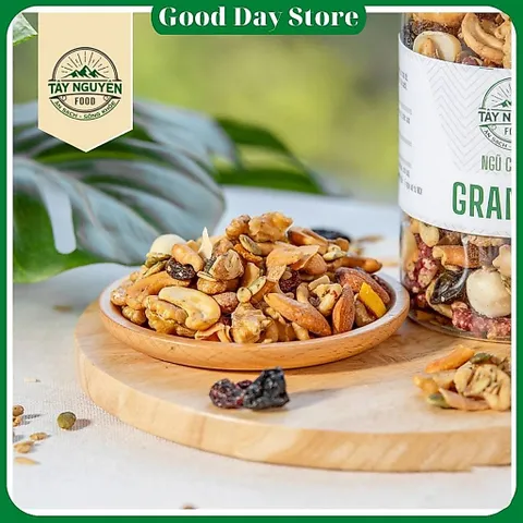 Granola Tây Nguyên Food - Ngũ Cốc Hạt Dinh Dưỡng , Giàu Hạt Và Trái Cây Sấy , Ăn Liền Tiện Lợi