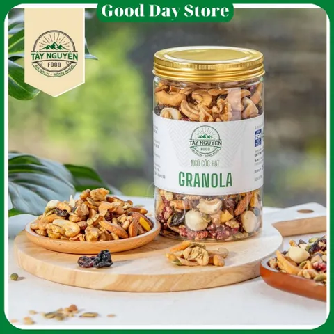 Granola Tây Nguyên Food - Ngũ Cốc Hạt Dinh Dưỡng , Giàu Hạt Và Trái Cây Sấy , Ăn Liền Tiện Lợi