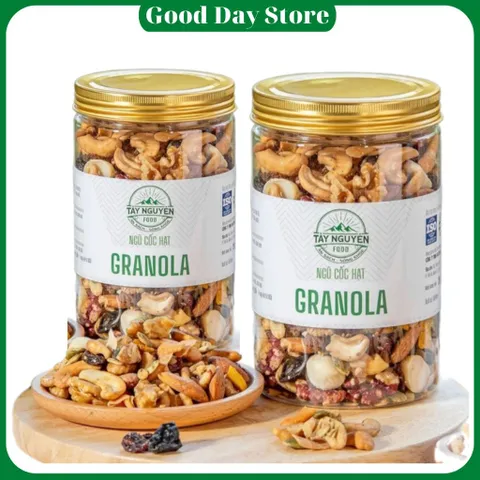 Granola Tây Nguyên Food - Ngũ Cốc Hạt Dinh Dưỡng , Giàu Hạt Và Trái Cây Sấy , Ăn Liền Tiện Lợi