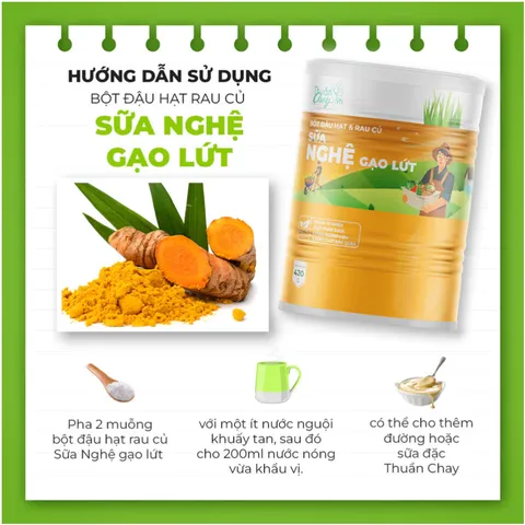COMBO 3 HỘP Bột Nghệ Gạo Lứt Thuần Chay Tâm An - Bột Rau Củ Đậu Hạt Tốt Cho Hệ Tiêu Hóa, Dạ Dày