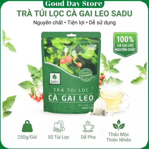 Trà mát gan cà gai leo Sadu NGUYÊN CHẤT,1 túi 250 gram gồm 50 túi lọc
