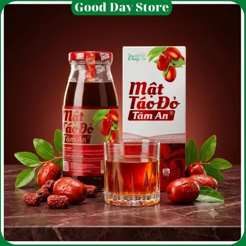 Mật Táo Đỏ Tâm An Thuần Chay 250ml - Táo Đỏ, Hoa Cúc,Hoa Lài ,Kỷ Tử,Cam Thảo,Mật Mía,Đường Mía