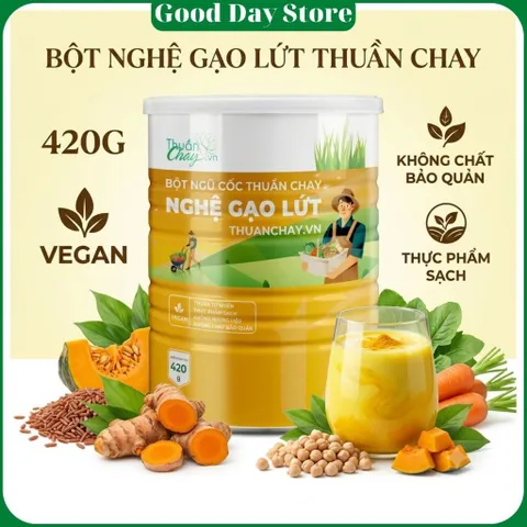 Bột Nghệ Gạo Lứt Thuần Chay – Bột Đậu Hạt Rau Củ Thơm Ngon Dễ Uống, Dùng Mỗi Ngày