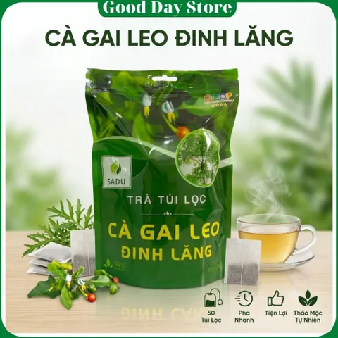 Trà Túi Lọc Cà Gai Leo Đinh Lăng SADU 250g 50 Túi Lọc | Trà Thảo Mộc Thiên Nhiên Tiện Lợi