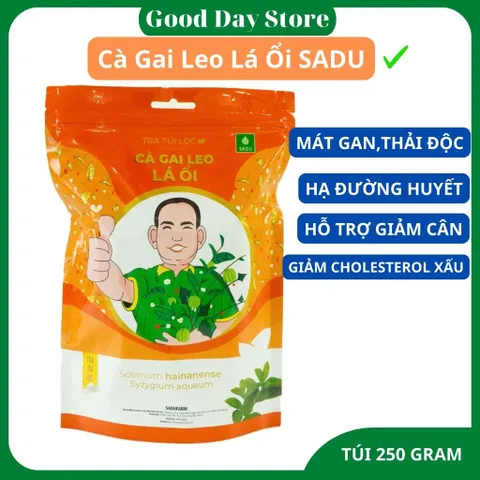 COMBO 4 TÚI Trà cà gai leo LÁ ỔI Sadu hỗ trợ giảm cân,tiêu hóa,dạ dày,tim mạch,tiêu hóa