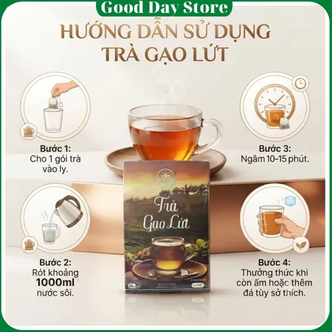 COMBO 3 HỘP Trà Gạo Lứt Tây Nguyên Food Hỗ Trợ Giảm Cân Thanh Lọc Cơ Thể Mát Gan Ngủ Ngon