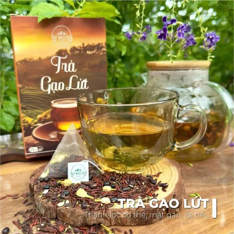 COMBO 3 HỘP Trà Gạo Lứt Tây Nguyên Food Hỗ Trợ Giảm Cân Thanh Lọc Cơ Thể Mát Gan Ngủ Ngon