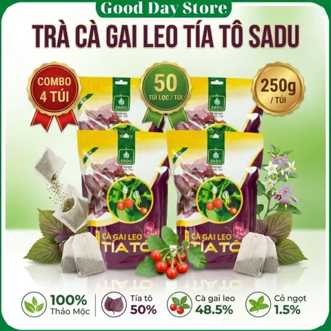 1 KG = 4 TÚI Trà Cà Gai Leo Tía Tô SADU Chính Hãng , Túi Lọc Hương Vị Thanh Mát,Thảo Mộc Thiên Nhiên