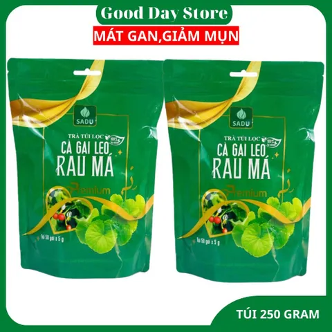 COMBO 2 TÚI Trà Túi Lọc Cà Gai Leo Rau Má SADU - Hỗ Trợ Giải Nhiệt, Thanh Lọc Cơ Thể