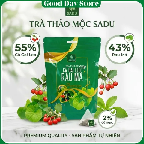 COMBO 2 TÚI Trà Túi Lọc Cà Gai Leo Rau Má SADU - Hỗ Trợ Giải Nhiệt, Thanh Lọc Cơ Thể