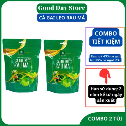 COMBO 2 TÚI Trà Túi Lọc Cà Gai Leo Rau Má SADU - Hỗ Trợ Giải Nhiệt, Thanh Lọc Cơ Thể
