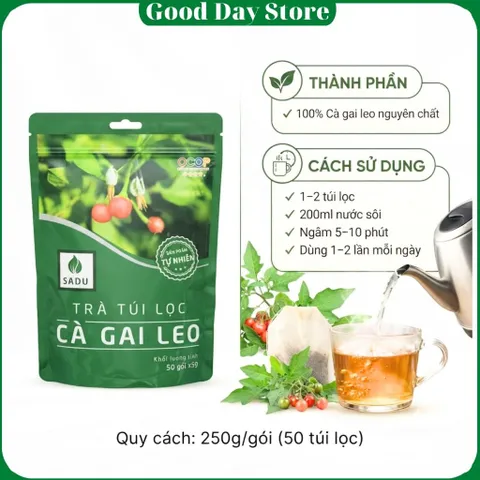 500 GRAM Trà cà gai leo Sadu NGUYÊN CHẤT,Trà túi lọc tiện lợi khi sử dụng