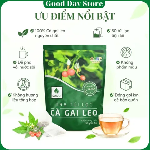 COMBO 4 TÚI Trà mát gan cà gai leo Sadu NGUYÊN CHẤT , Túi Lọc Tiện Lợi, Thảo Mộc Tự Nhiên