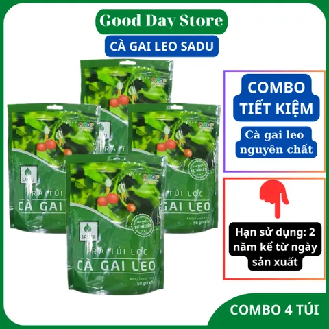 COMBO 4 TÚI Trà mát gan cà gai leo Sadu NGUYÊN CHẤT , Túi Lọc Tiện Lợi, Thảo Mộc Tự Nhiên