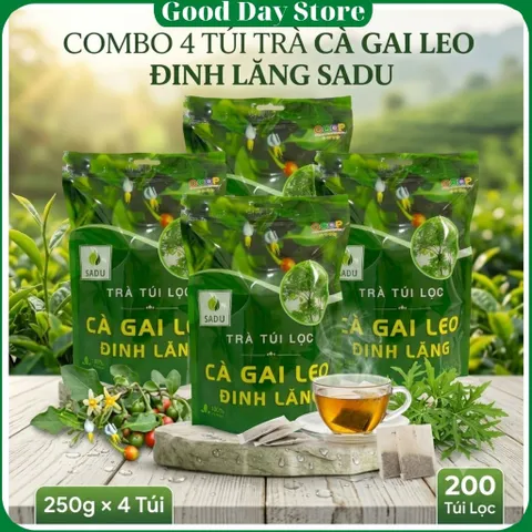COMBO 4 TÚI Trà Cà Gai Leo Đinh Lăng SADU Túi Lọc | Trà Túi Lọc Thảo Mộc Dễ Pha Dùng Hằng Ngày