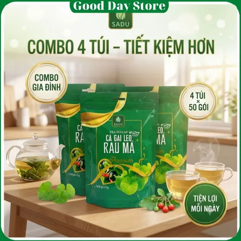 Trà Cà Gai Leo Rau Má SADU 50 Túi Lọc Hỗ Trợ Thanh Nhiệt Thảo Mộc Tự Nhiên