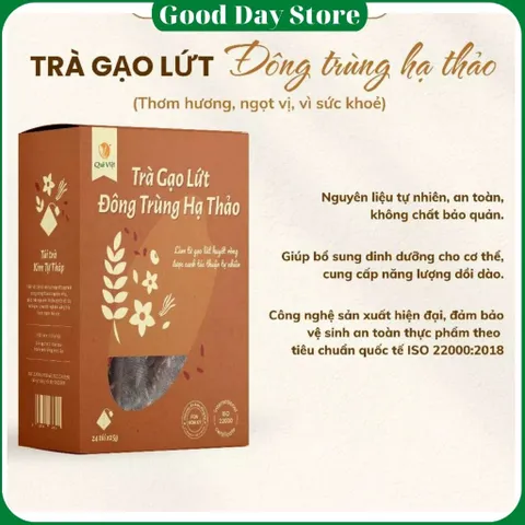 Trà Gạo Lứt Đông Trùng Hạ Thảo Quê Việt Thành Phần Tự Nhiên Túi Lọc Dùng Mỗi Ngày Tốt Cho Sức Khỏe