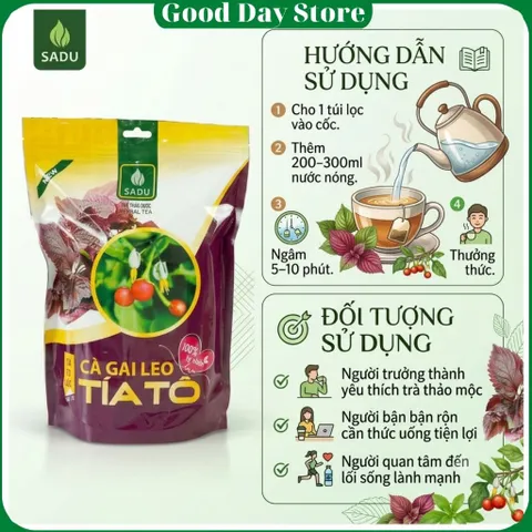 Trà Túi Lọc Cà Gai Leo Tía Tô SADU - Thanh Nhiệt, Giảm Nám, Hỗ Trợ Da Đẹp