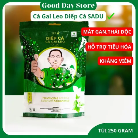 Trà cà gai leo DIẾP CÁ Sadu gói 250g,Trà túi lọc với thành phần gồm diếp cá,cà gai leo,cỏ ngọt