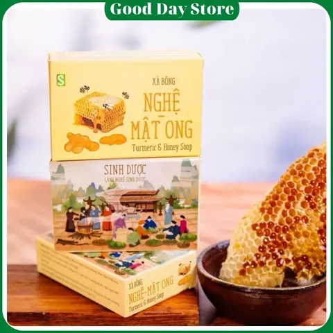 Xà Bông Sinh Dược Mật Ong Nghệ 100% Thiên Nhiên – Làm Sạch Dịu Nhẹ, Dưỡng Ẩm Cho Làn Da Mềm Mịn