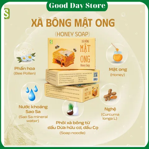 Xà Bông Sinh Dược Mật Ong Nghệ 100% Thiên Nhiên – Làm Sạch Dịu Nhẹ, Dưỡng Ẩm Cho Làn Da Mềm Mịn