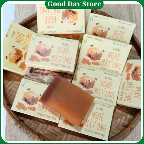 Xà Bông Sinh Dược Mật Ong Nghệ 100% Thiên Nhiên – Làm Sạch Dịu Nhẹ, Dưỡng Ẩm Cho Làn Da Mềm Mịn