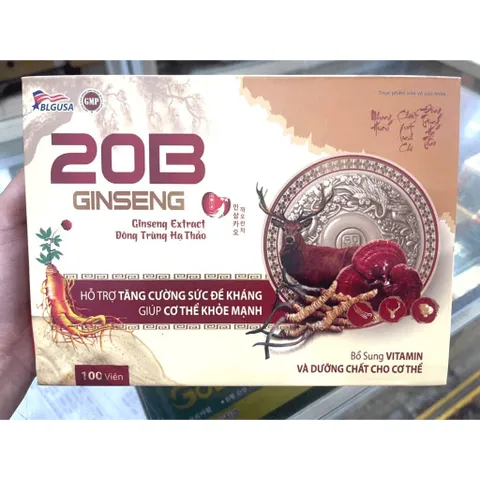 20B Ginseng bồi bổ cơ thể, ăn ngủ ngon, cho người suy nhược gầy mòn, thiếu máu, mệt mỏi, chán ăn, thời kỳ dưỡng bệnhh 