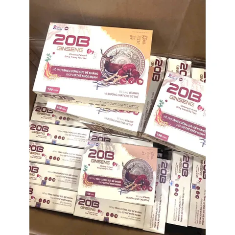20B Ginseng bồi bổ cơ thể, ăn ngủ ngon, cho người suy nhược gầy mòn, thiếu máu, mệt mỏi, chán ăn, thời kỳ dưỡng bệnhh 