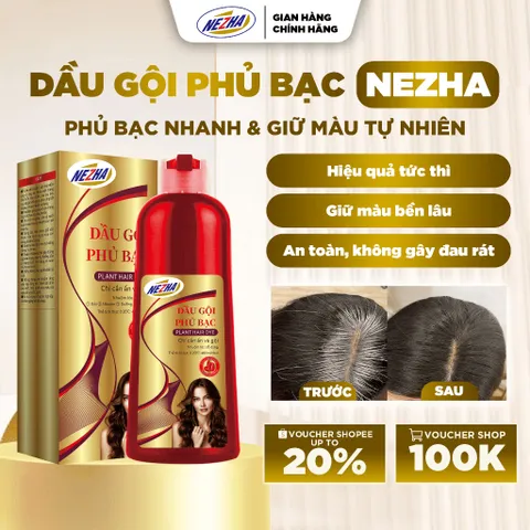 [HÀNG MỚI] Dầu Gội Phủ Bạc Thảo Dược NEZHA - Nhuộm Đen Tự Nhiên, Giữ Màu Lâu, Dịu Nhẹ Không Gây Khó Chịu Da Đầu