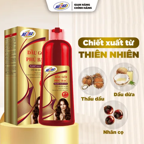[HÀNG MỚI] Dầu Gội Phủ Bạc Thảo Dược NEZHA - Nhuộm Đen Tự Nhiên, Giữ Màu Lâu, Dịu Nhẹ Không Gây Khó Chịu Da Đầu