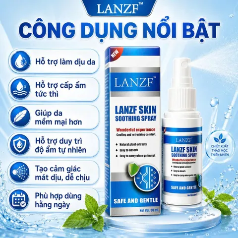 Xịt Làm Dịu Da LANZF Skin Soothing Spray Cấp Ẩm Nhẹ, Hỗ Trợ Da Khô Ráp Nhạy Cảm Dùng Hàng Ngày
