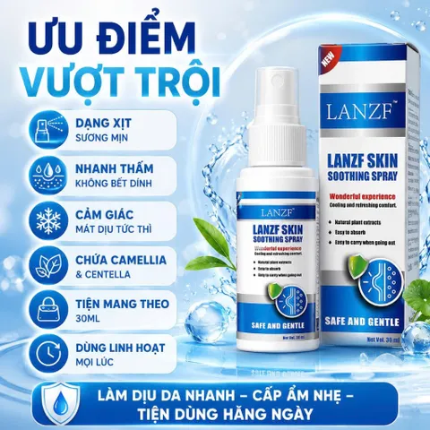 Xịt Làm Dịu Da LANZF Skin Soothing Spray Cấp Ẩm Nhẹ, Hỗ Trợ Da Khô Ráp Nhạy Cảm Dùng Hàng Ngày