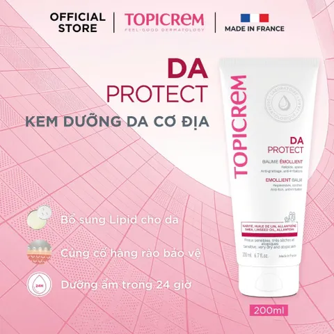 Kem dưỡng TOPICREM DA PROTECT EMOLLIENT BALM giúp làm êm dịu da dành cho da khô và da cơ địa