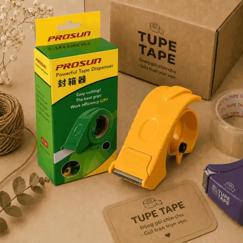 Máy Cắt Băng Keo Cầm Tay PROSUN 45-60mm | Màu Vàng | Dụng Cụ Cắt Băng Keo | Êm Tay, Dễ Sử Dụng.