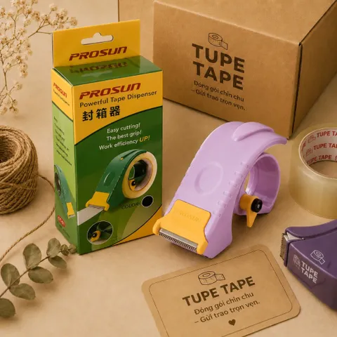 Máy Cắt Băng Keo Cầm Tay PROSUN 45-60mm | Màu Tím Hồng | Dụng Cụ Cắt Băng Keo | Êm Tay, Dễ Sử Dụng.
