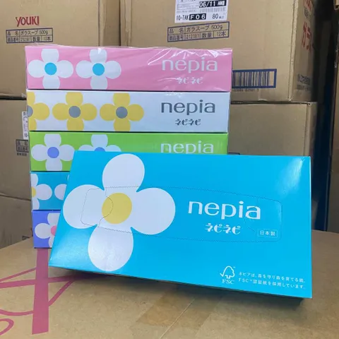 Set 5 hộp khăn giấy ăn bột giấy tươi tinh khiết Nepia 5 x 150 tờ nội địa Nhật Bản