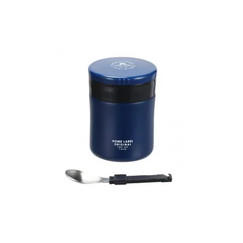Bình ủ cháo giữ nhiệt kèm muỗng 400ml màu xanh navy Nội Địa Nhật Bản Kokubo