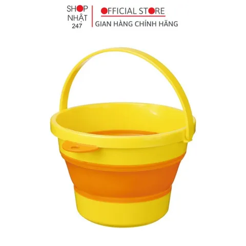 Xô mềm mini gấp gọn inomata cao cấp 3,7L màu vàng - Nội địa Nhật Bản
