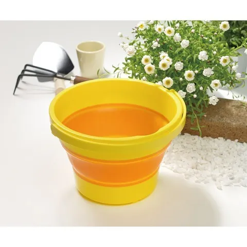 Xô mềm mini gấp gọn inomata cao cấp 3,7L màu vàng - Nội địa Nhật Bản