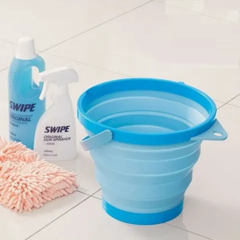 Xô mềm gấp gọn cao cấp Nakaya 7.8L màu xanh dương - Nội địa Nhật Bản