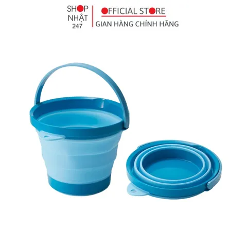 Xô mềm gấp gọn cao cấp Nakaya 7.8L màu xanh dương - Nội địa Nhật Bản